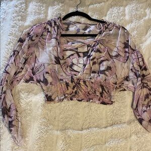 Floral Sheer Long Sleeve Top
